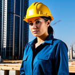 부룬디 로컬 음식 맛보기 - "A professional female engineer, wearing a fully clothed, modest jumpsuit and safety helmet, inspect...