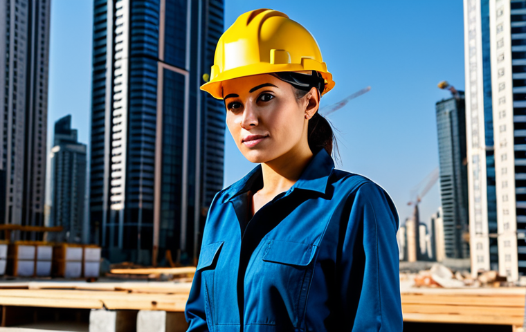 부룬디 로컬 음식 맛보기 - "A professional female engineer, wearing a fully clothed, modest jumpsuit and safety helmet, inspect...