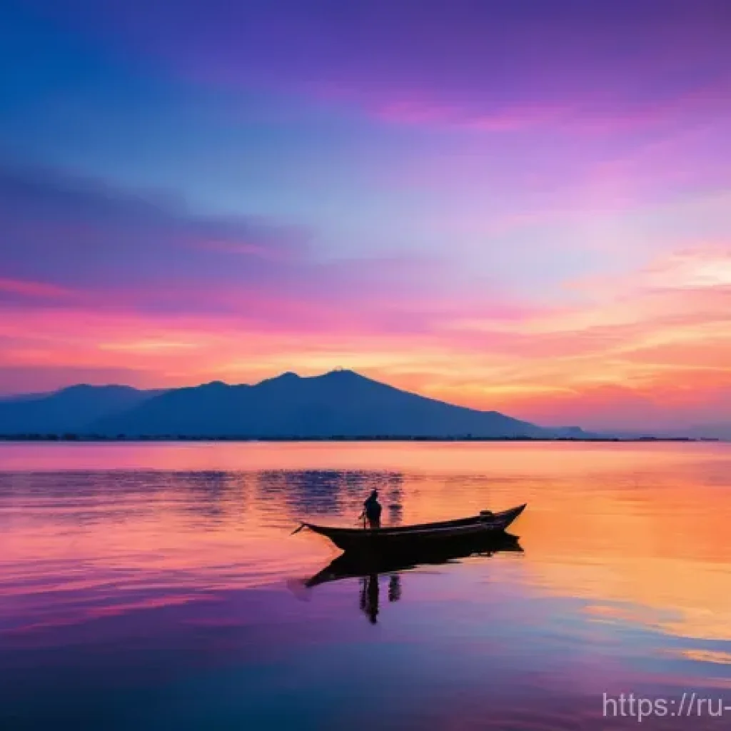 부룬디 여행 팁 - **"A breathtaking, serene sunset over Lake Tanganyika in Burundi. The sky is painted in vibrant hues...