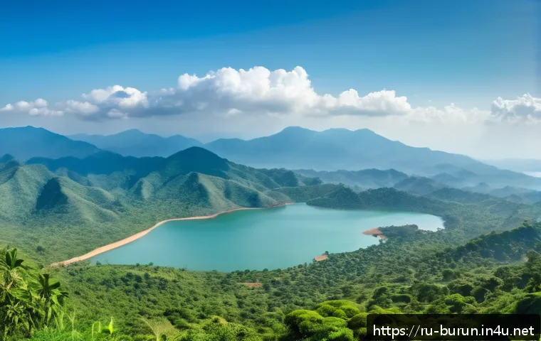 부룬디에서 가능한 액티비티 - A breathtaking panoramic view of Burundi’s mountainous landscape during the dry season, showcasing l...